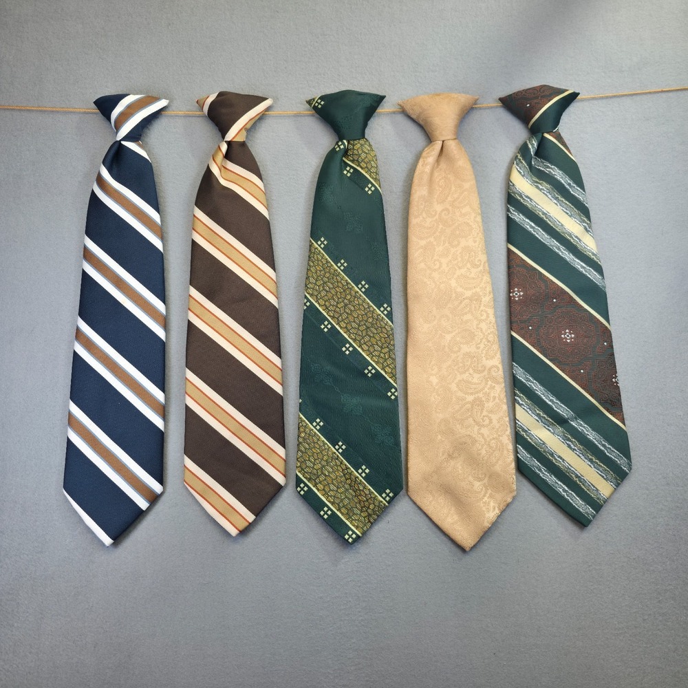 5- Vintage Story Cravats Clip on Men's Neck Ties